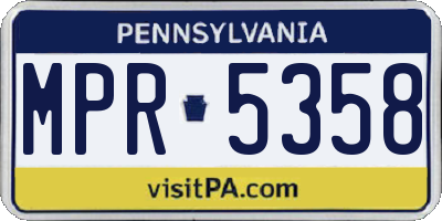 PA license plate MPR5358