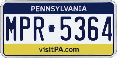 PA license plate MPR5364
