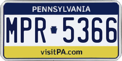 PA license plate MPR5366