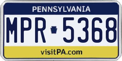 PA license plate MPR5368