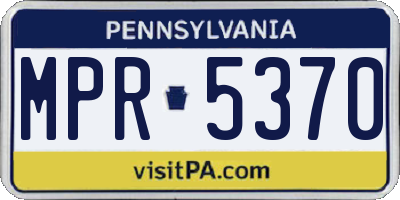 PA license plate MPR5370