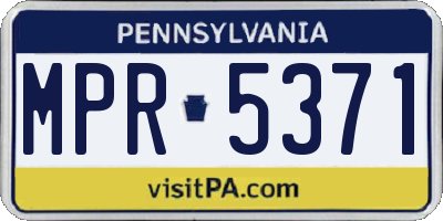 PA license plate MPR5371