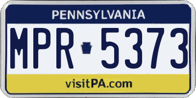 PA license plate MPR5373