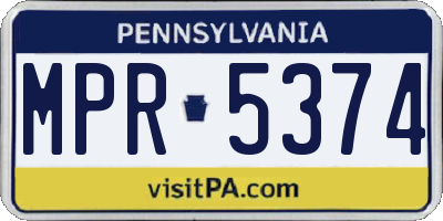 PA license plate MPR5374