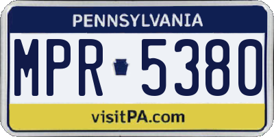 PA license plate MPR5380