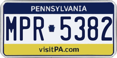 PA license plate MPR5382