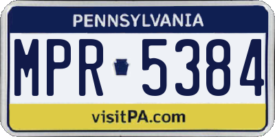 PA license plate MPR5384