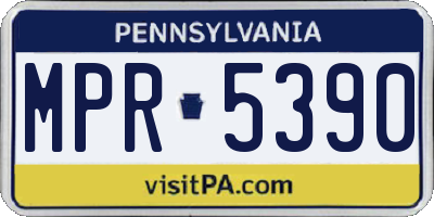 PA license plate MPR5390
