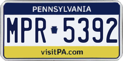 PA license plate MPR5392