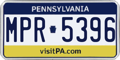 PA license plate MPR5396