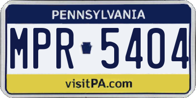 PA license plate MPR5404