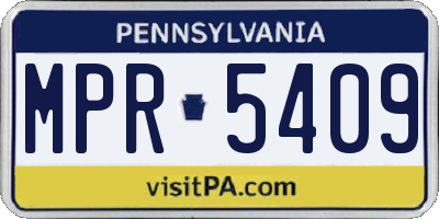 PA license plate MPR5409