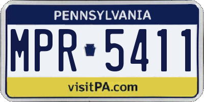 PA license plate MPR5411