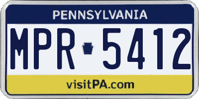 PA license plate MPR5412