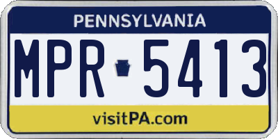 PA license plate MPR5413
