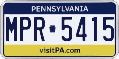 PA license plate MPR5415
