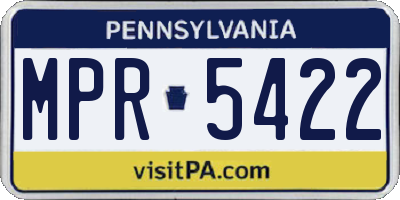 PA license plate MPR5422