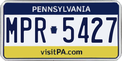 PA license plate MPR5427