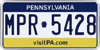 PA license plate MPR5428