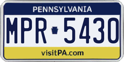PA license plate MPR5430