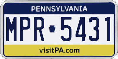 PA license plate MPR5431