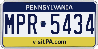 PA license plate MPR5434