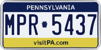 PA license plate MPR5437