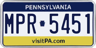 PA license plate MPR5451