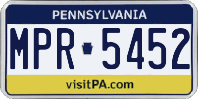PA license plate MPR5452