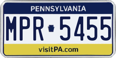 PA license plate MPR5455