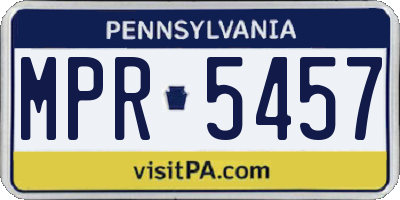 PA license plate MPR5457