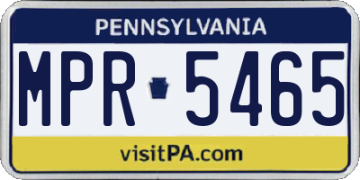 PA license plate MPR5465