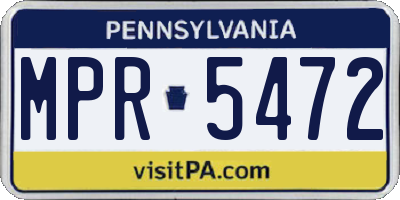PA license plate MPR5472