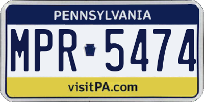 PA license plate MPR5474