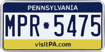 PA license plate MPR5475