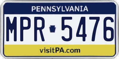 PA license plate MPR5476