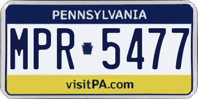 PA license plate MPR5477