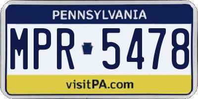 PA license plate MPR5478