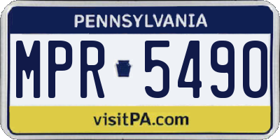 PA license plate MPR5490