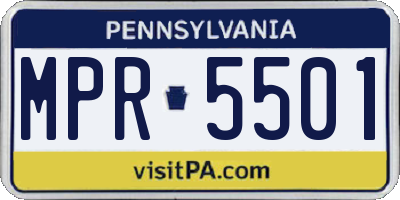 PA license plate MPR5501