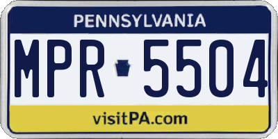 PA license plate MPR5504