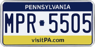 PA license plate MPR5505