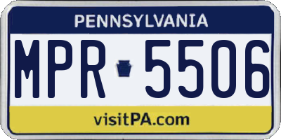 PA license plate MPR5506