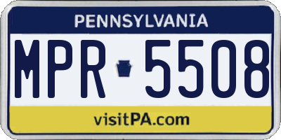 PA license plate MPR5508
