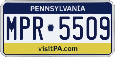 PA license plate MPR5509