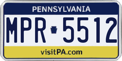 PA license plate MPR5512