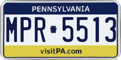 PA license plate MPR5513