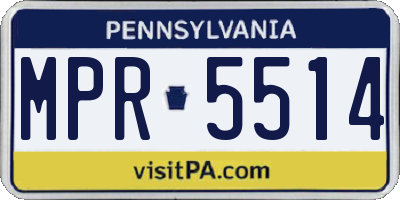 PA license plate MPR5514