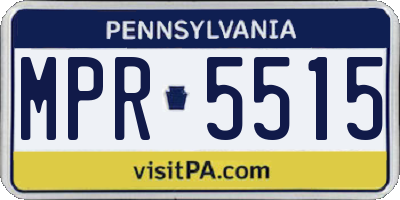 PA license plate MPR5515