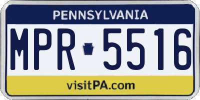 PA license plate MPR5516